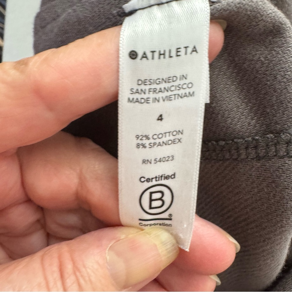 Womens Athleta Size 4 Cotton/Spandex Camo Farallon Joggers w Elastic Waist & Tie - Picture 7 of 9